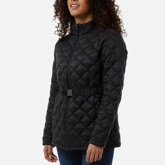NWT 32 Degrees Women’s Belted Puffer Jacket Diamond Quilt Mid-Length Coat XL XXL - Picture 1 of 7